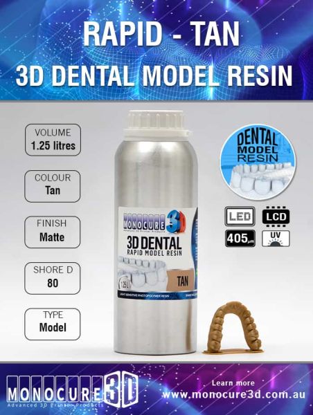 Monocure 3D - Rapid Dental Resin - 1,25 l - Tan